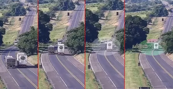 Carreta faz ultrapassagem irregular na BR-153 e quase provoca acidente. Veja as imagens!