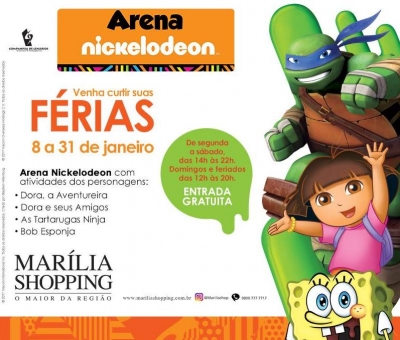 Arena Nickelodeon agitando as férias da garotada