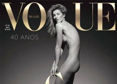 Gisele Bundchen aparece nua em capa de 40 anos da revista Vogue Brasil