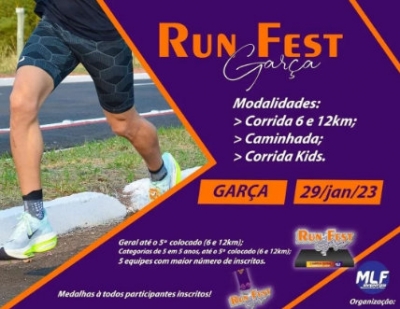 Primeira corrida Run Fest de Garça será dia 29