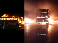 TRAGÉDIA envolve ônibus que passaria por Marília. Veículos pegam fogo