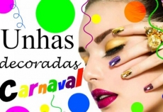 Unhas decoradas de Carnaval