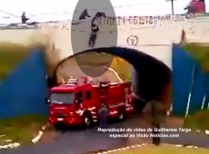 Bombeiro salva homem que tentava se atirar de viaduto